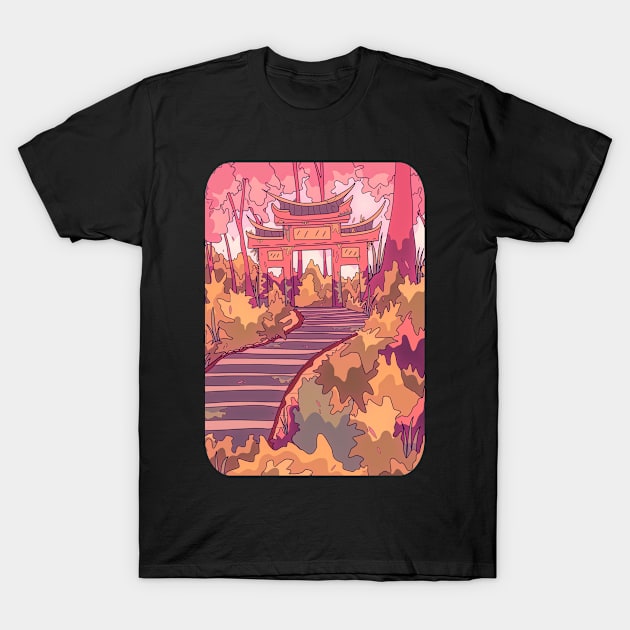 Forest summer path T-Shirt by Swadeillustrations